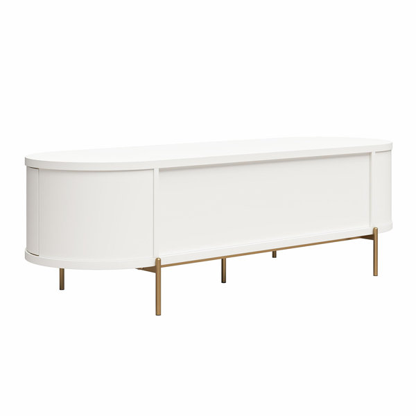 CosmoLiving by Cosmopolitan Anastasia Modern Scalloped Oval TV Stand